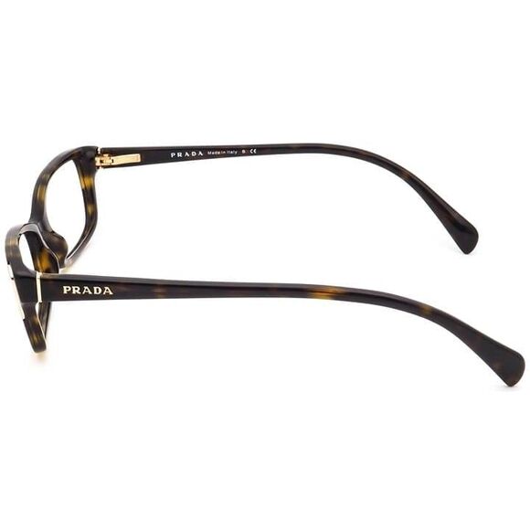 Prada Eyeglasses Rectangle Embellished Dark Tortoise Frames - Picture 4 of 12